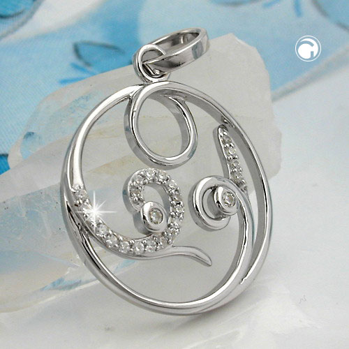 Pendentif argent sterling zirconias, détail du fermoir