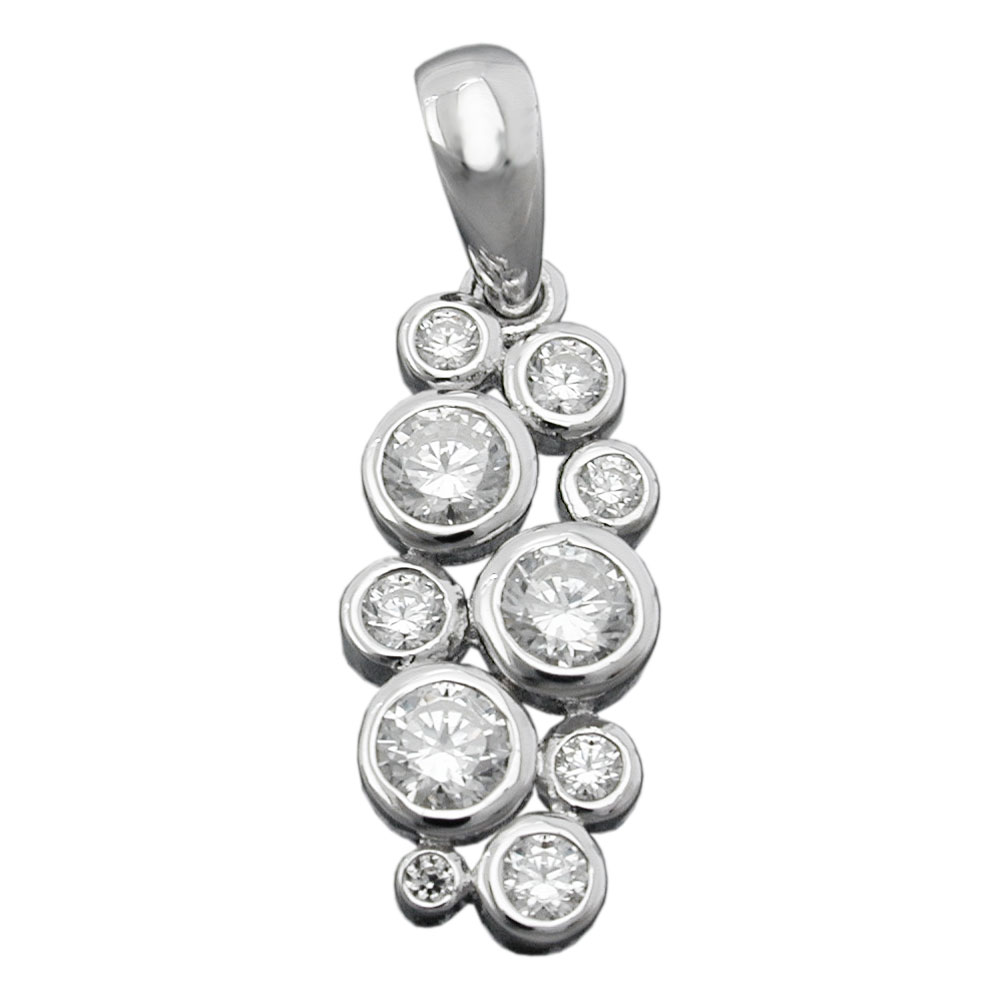 Pendentif argent 925 zirconias