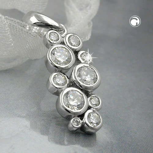 Pendentif argent sterling avec zirconias