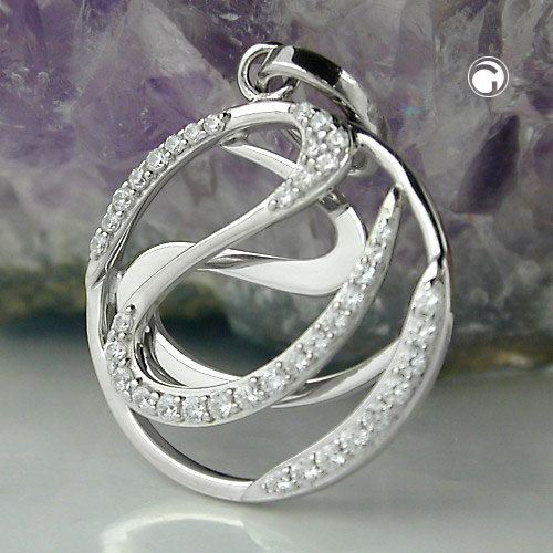 Pendentif argent sterling zirconias, détail de l'œillet