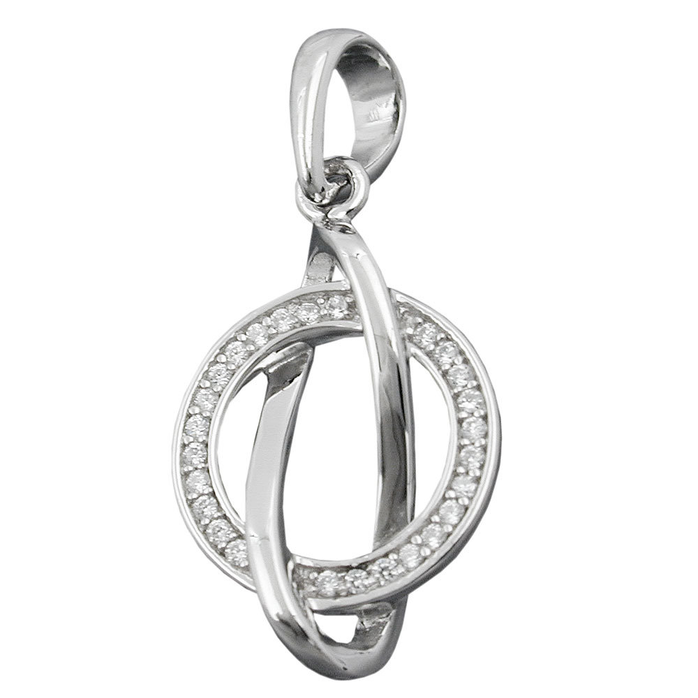 Pendentif argent 925 avec zirconias