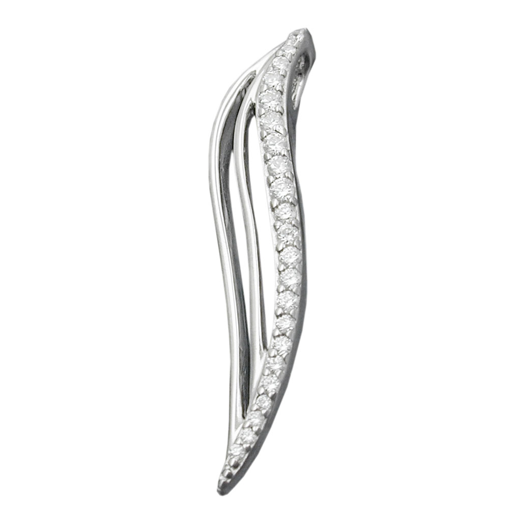 Pendentif argent 925 avec zirconias sur fond blanc