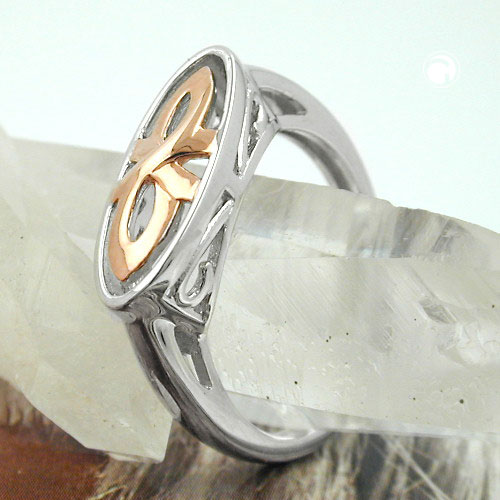 Bague argent sterling plaqué or rouge sur fond blanc
