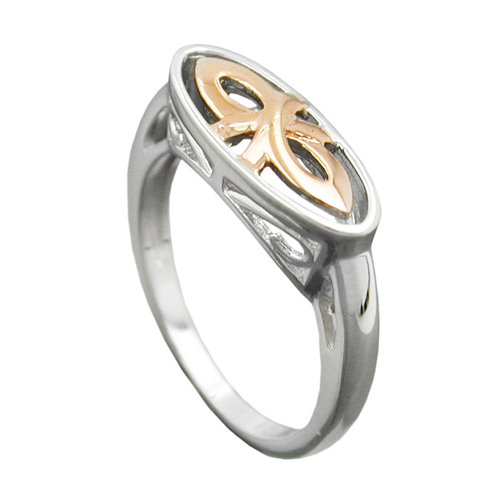 Bague argent 925 plaqué or rouge largeur 7mm vue de face