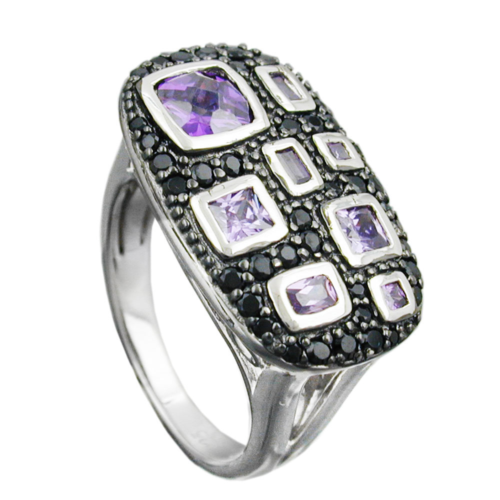 Bague argent 925 zirconias vue de face