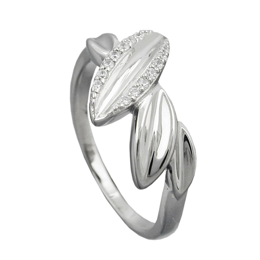 Bague argent 925 avec zirconias vue de face