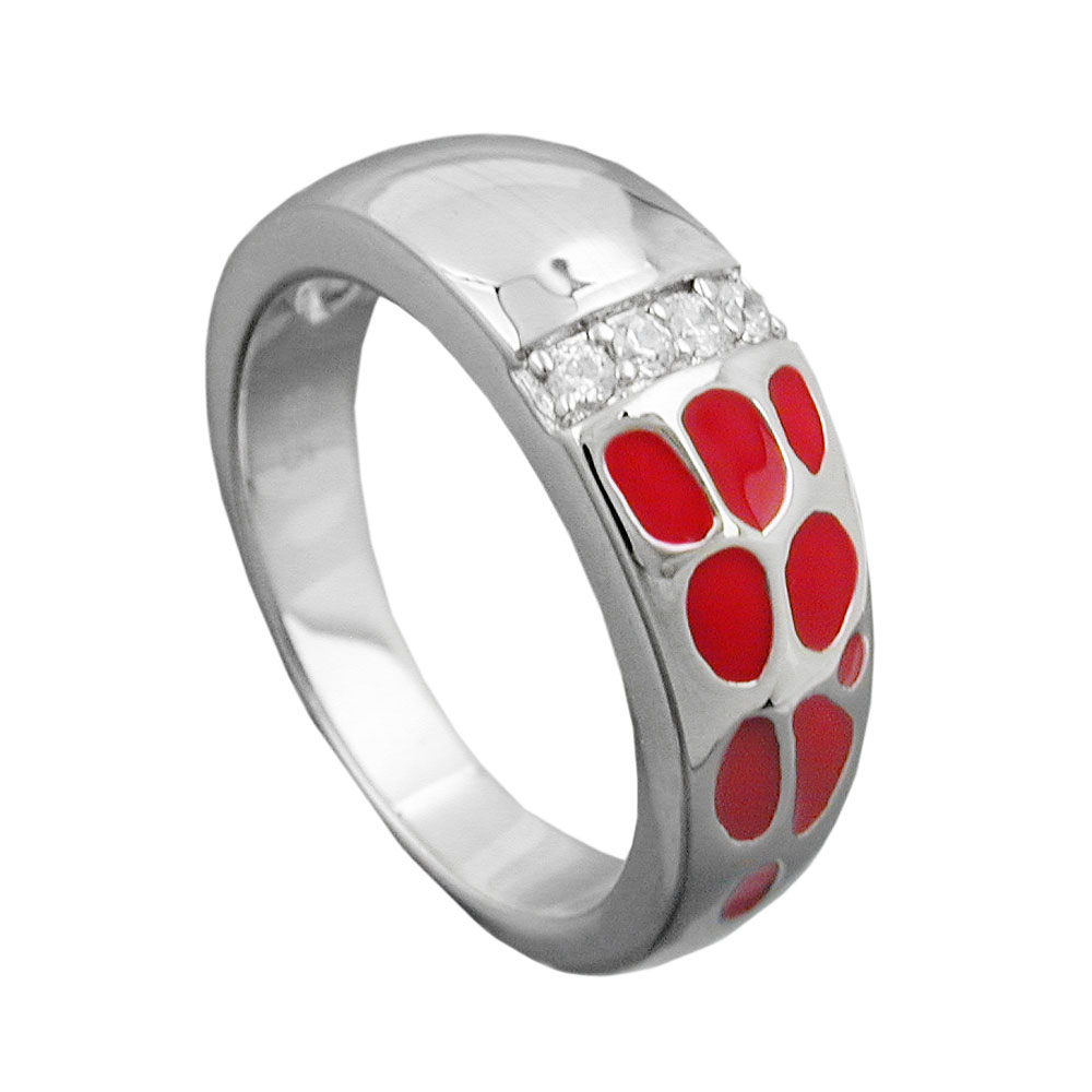 Bague argent 925 avec zirconium, vue de face