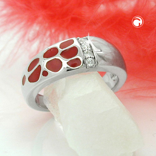 Bague argent sterling zirconium, portée au doigt
