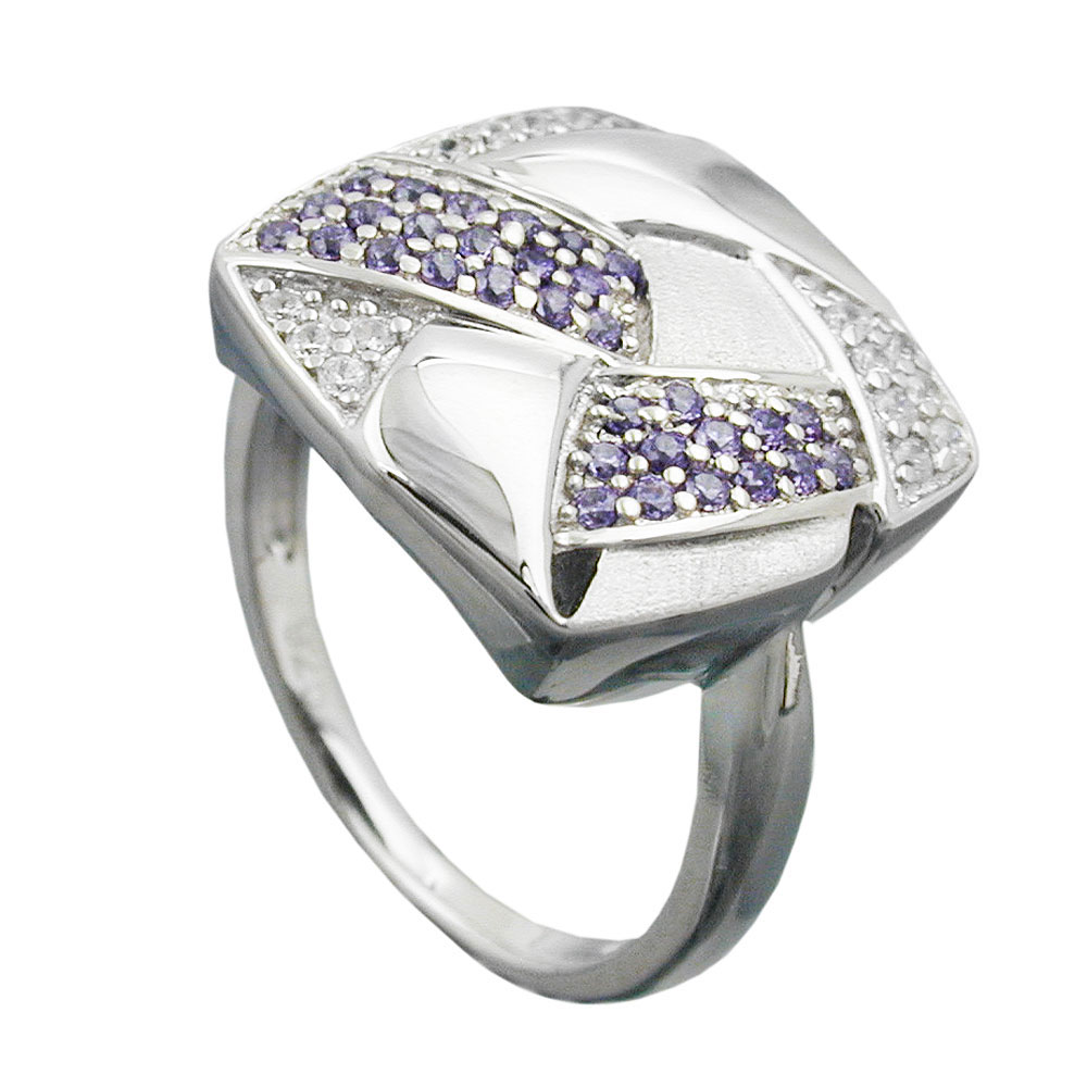 Bague argent 925 sertie de zirconias