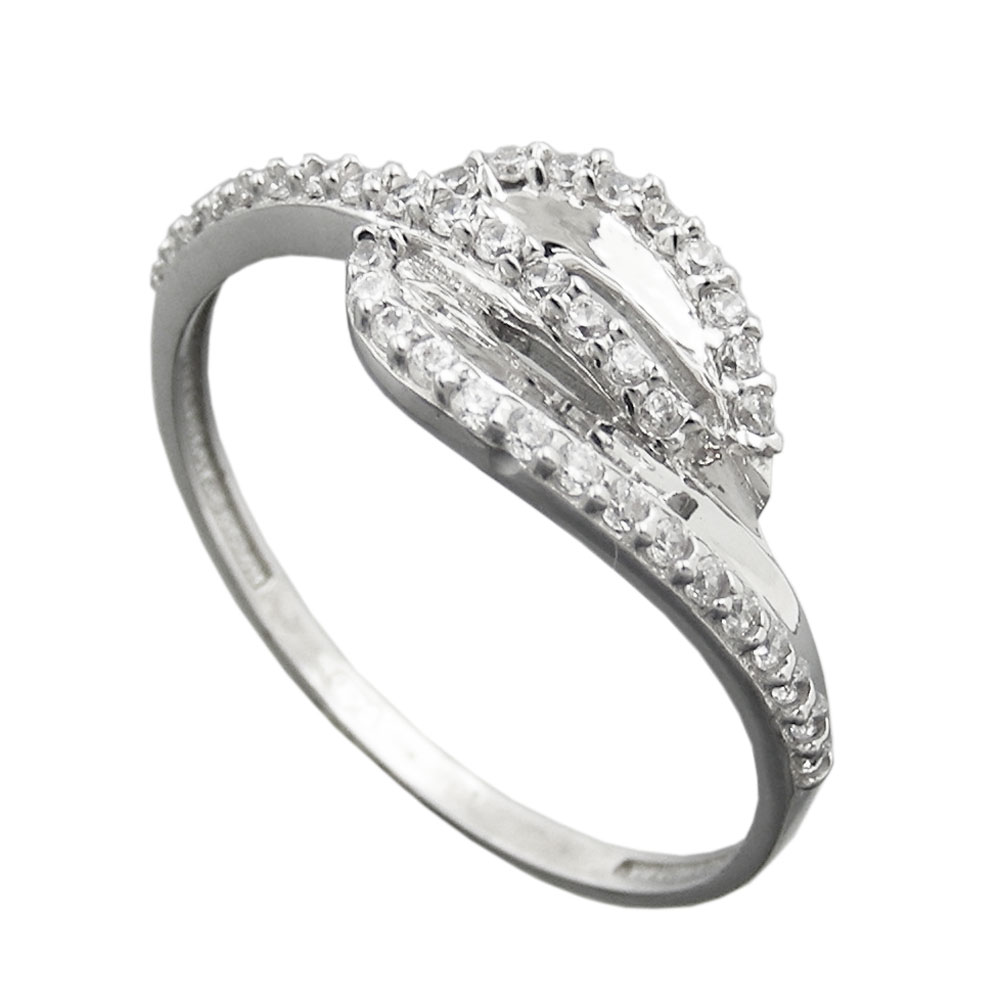 Bague argent 925 zirconias micro pavé vue de face