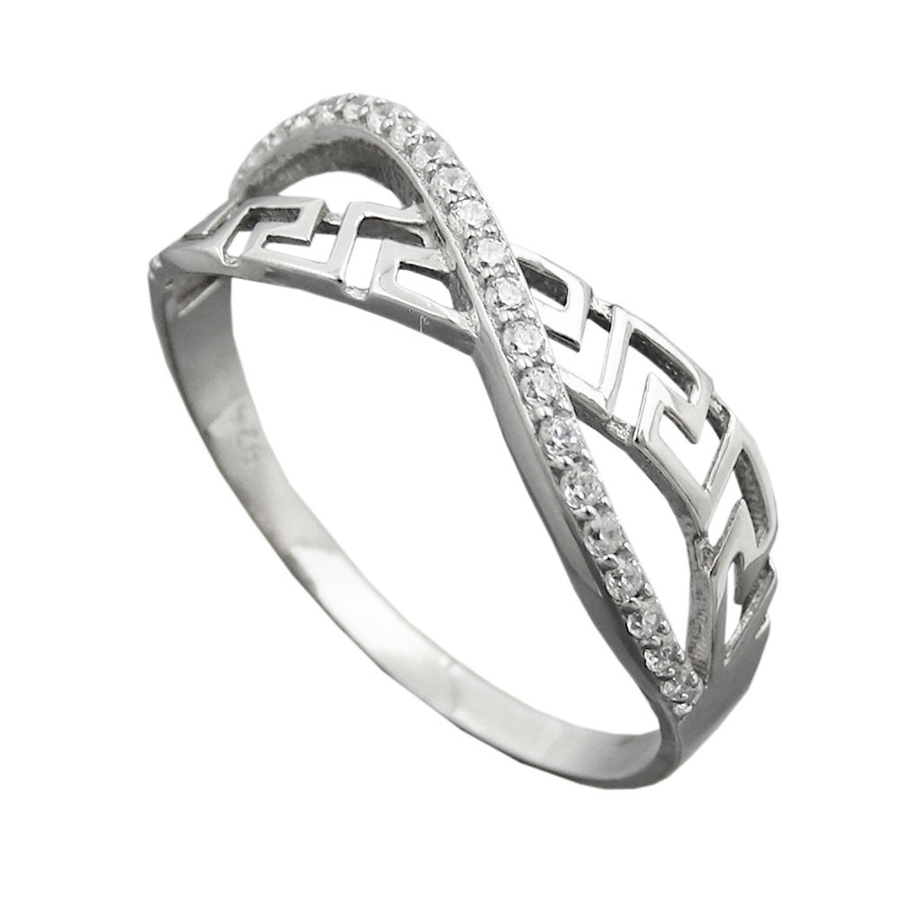 Bague argent 925 avec zirconias, vue de face
