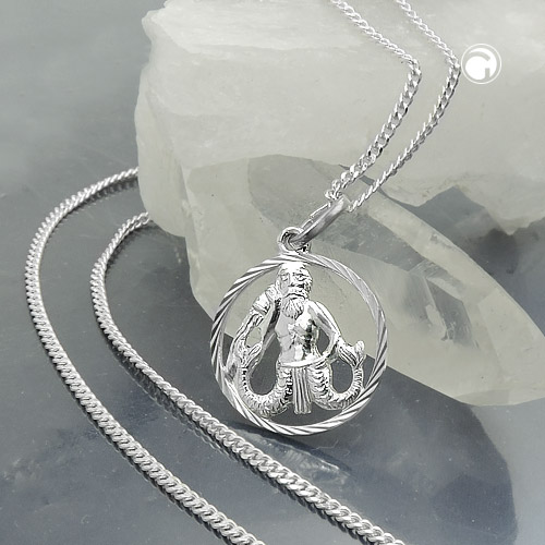 Pendentif Verseau argent 925 sur chaîne argent bijou signe astrologique