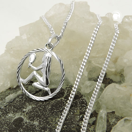 Pendentif astrologie Vierge en argent sterling