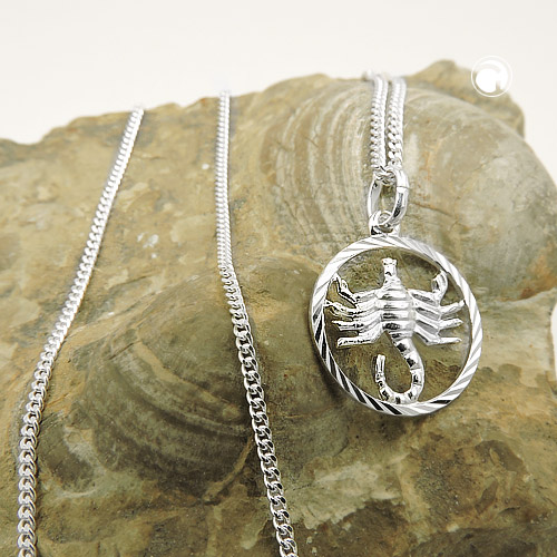 Pendentif signe astrologique Scorpion en argent sterling