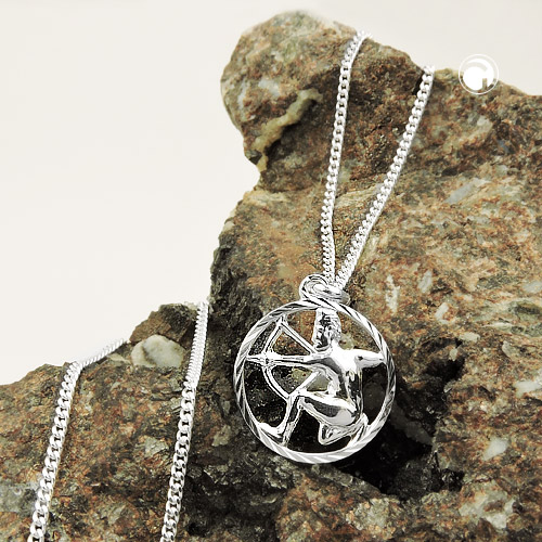 Pendentif Sagittaire argent sterling 15mm vue rapprochée