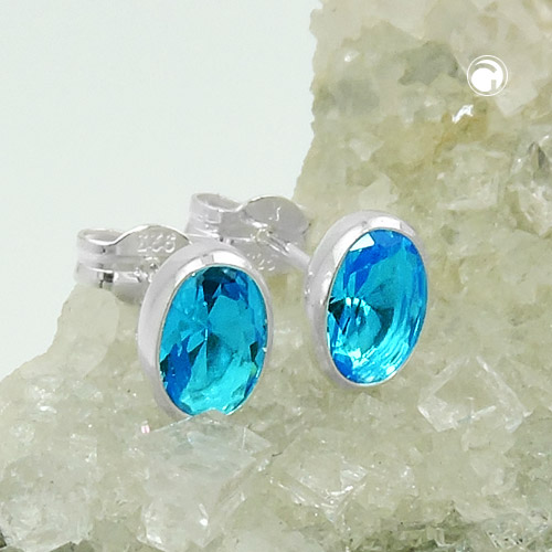Studs argent sterling bleu vif