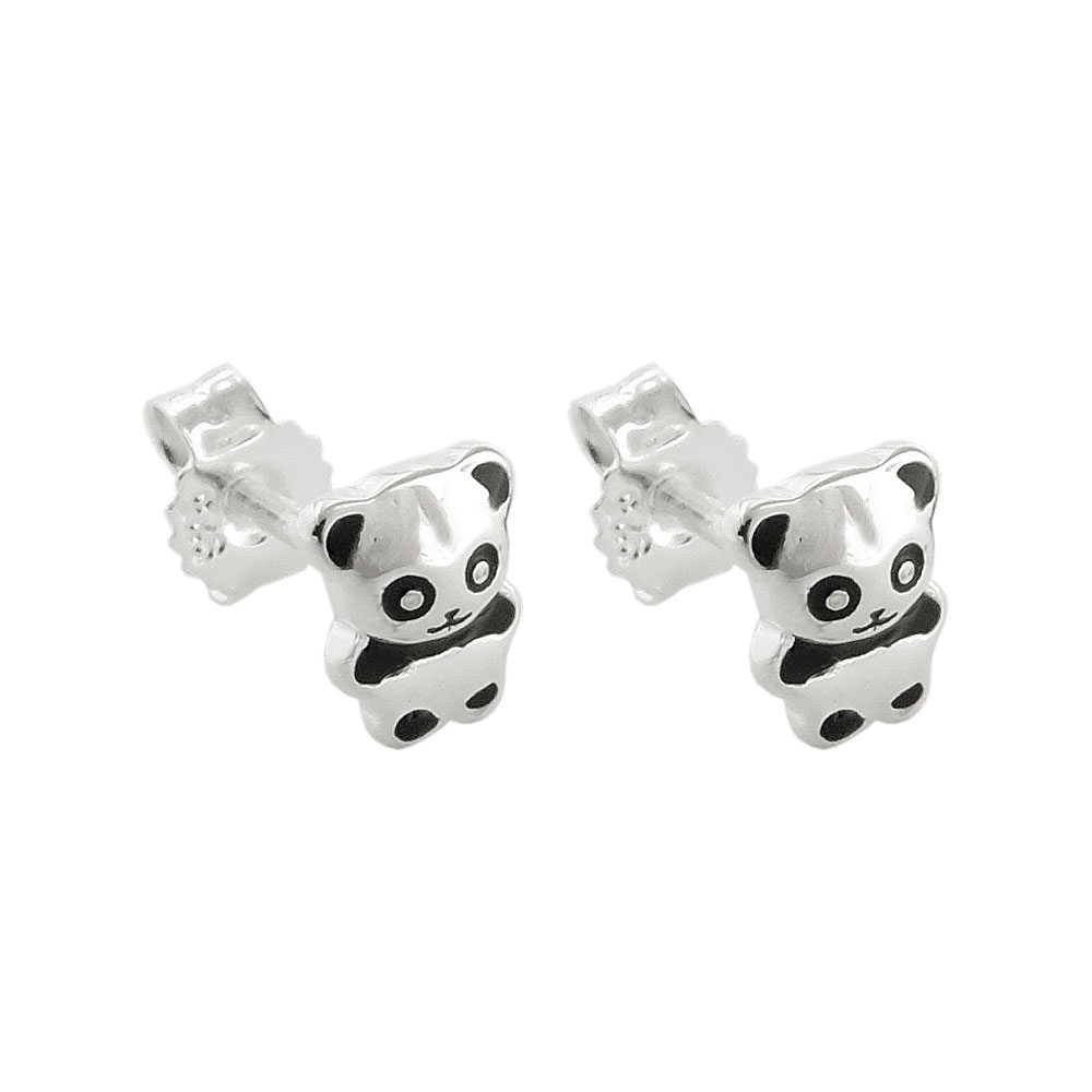 Boucles d'oreilles argent 925 en forme de panda