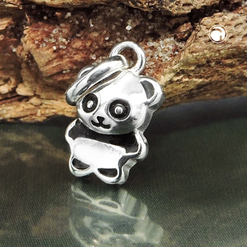 Bijou panda argent sterling vue détaillée