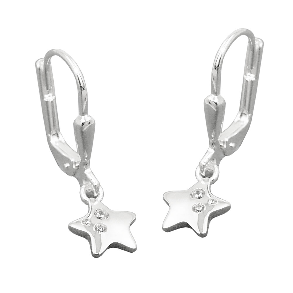 Boucles d'oreilles argent 925 abeilles avec zirconias