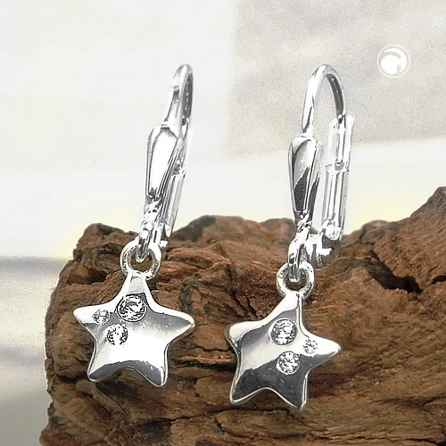 Paire de boucles d'oreilles argent sterling motif abeille