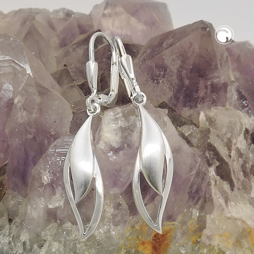 Paire de boucles d'oreilles argent sterling finition mixte