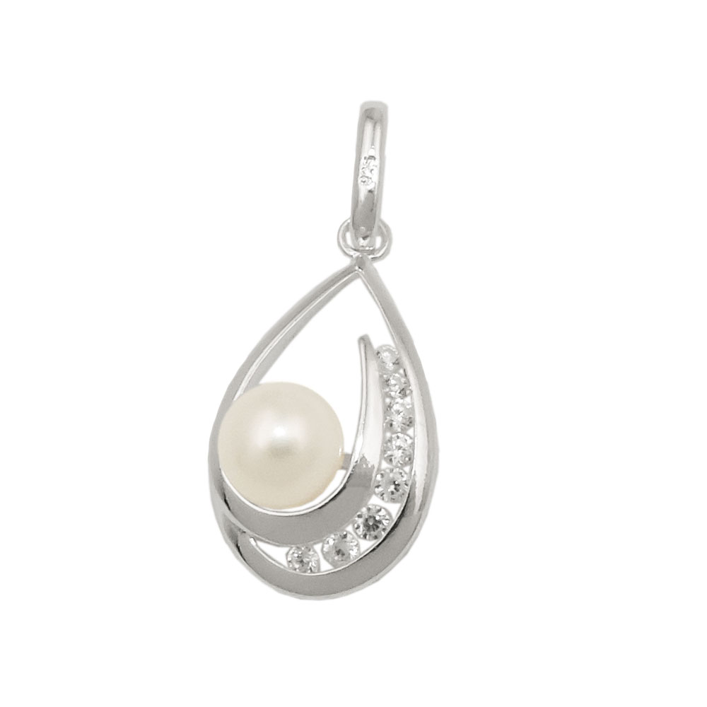Pendentif argent 925 avec perle et zircon