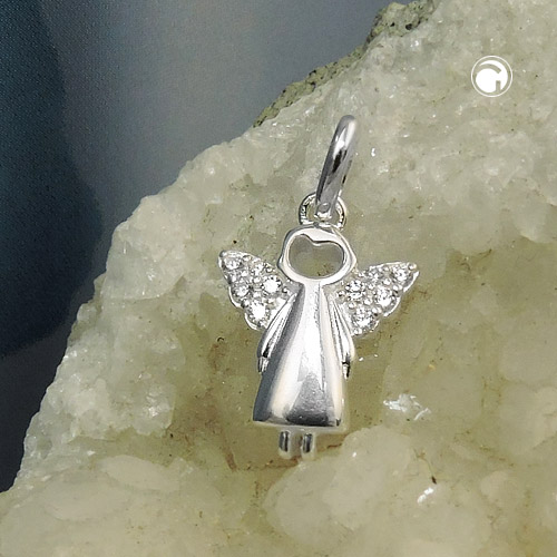 Pendentif ange argent sterling 925 vue de face