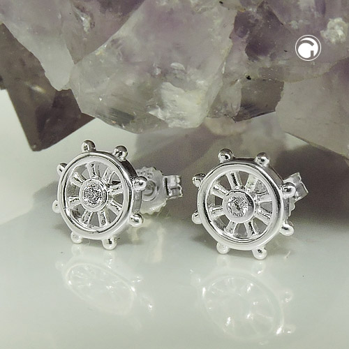 Boucles d'oreilles argent sterling motif volant vue de profil