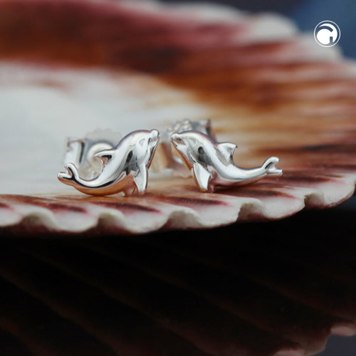 Créoles argent sterling dauphin 8x4mm