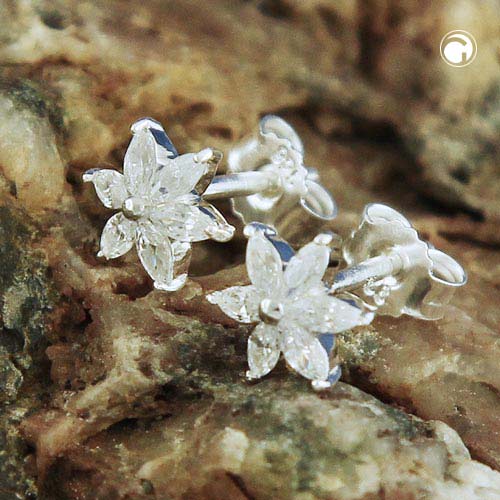 Créoles argent sterling étoile scintillante, vue détaillée
