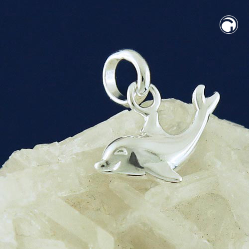 Petit pendentif argent dauphin vue de profil