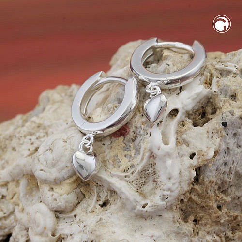 Créoles argent cœur, bijou romantique
