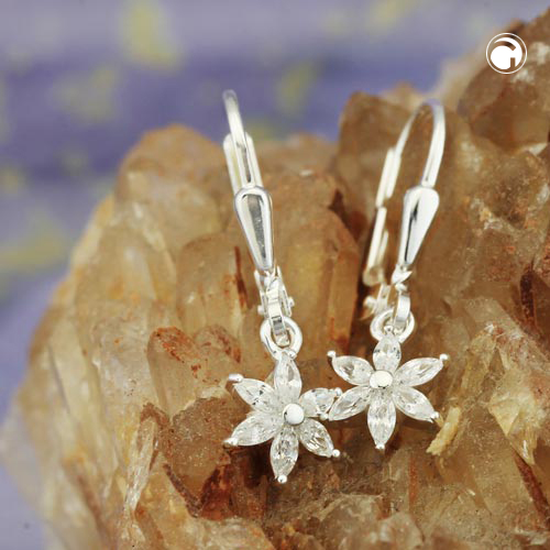 Paire de boucles d'oreilles en argent sterling ornées de zirconia