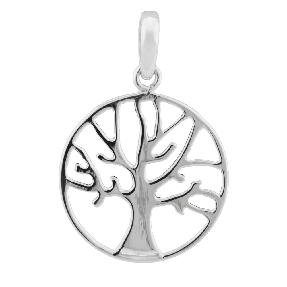 Pendentif argent Arbre de Vie en argent 925/000 sur fond blanc