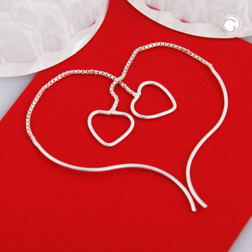 Boucles d'oreilles coeur en argent sterling