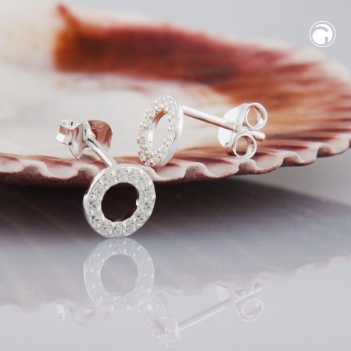 Paire de boucles d'oreilles argent sterling zirconium