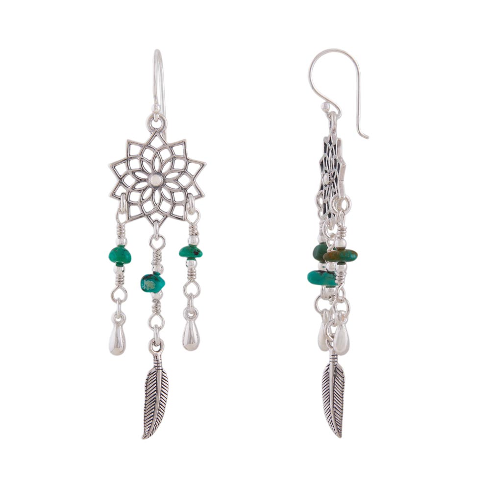 Boucles d'oreilles argent 925 avec pierre turquoise ovale