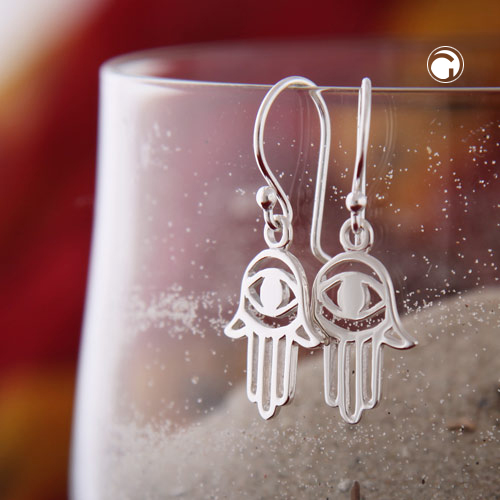 Paire de boucles d'oreilles hamsa en argent sterling 925