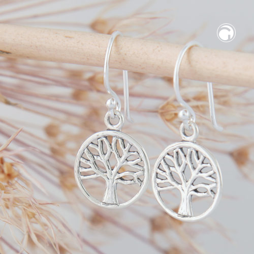 Paire de boucles d'oreilles argent sterling motif Arbre de Vie