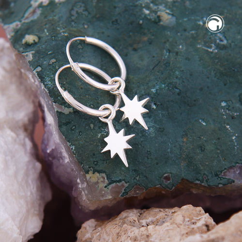 Créoles argent sterling étoile bijou femme