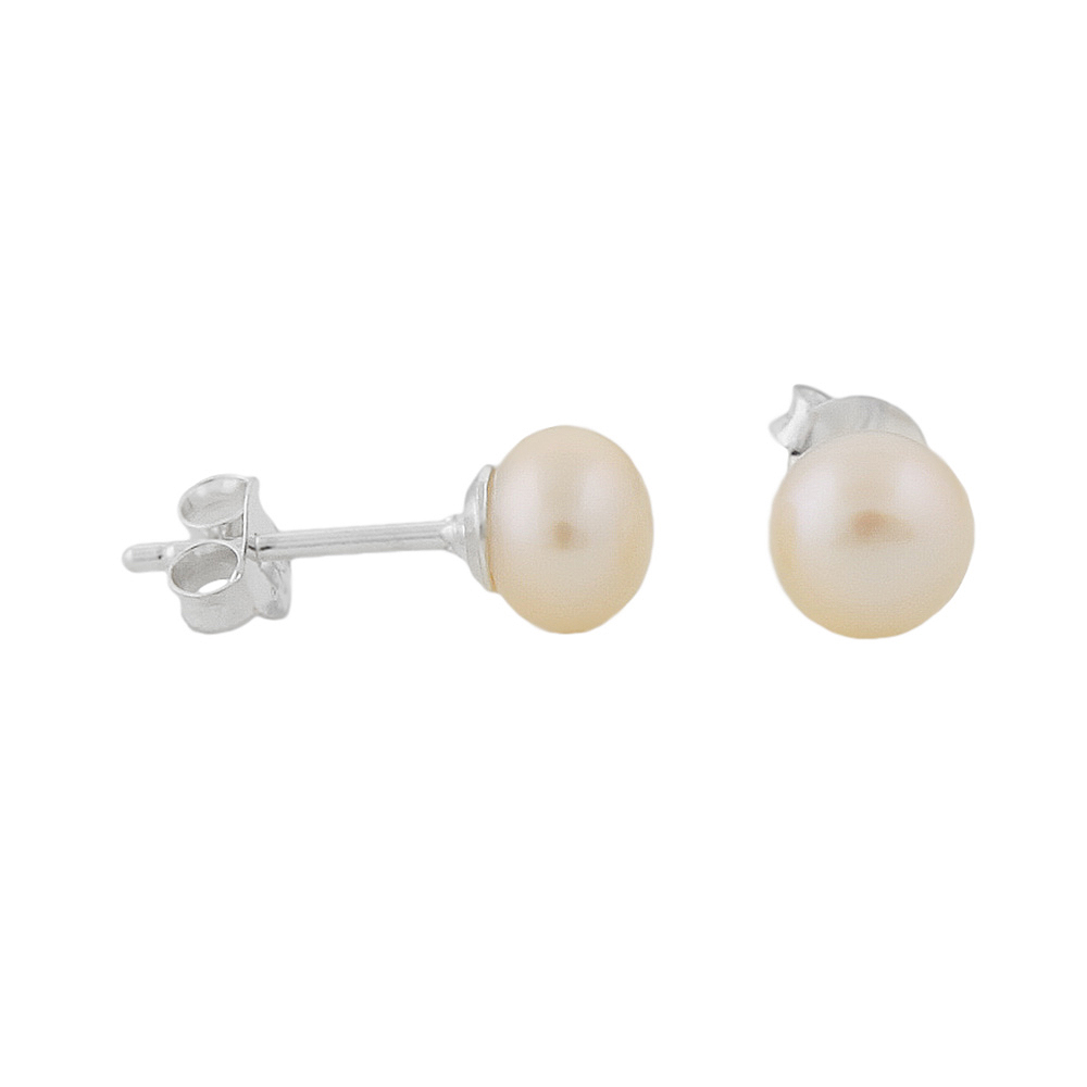 Boucles d'oreilles argent 925 perle champagne